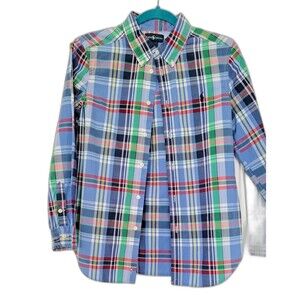 Boys RALPH LAUREN Plaid long sleeve button up shirt Size 14-16